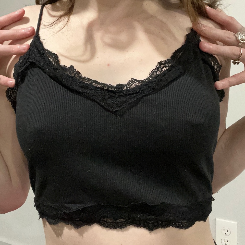 Black lace tank top